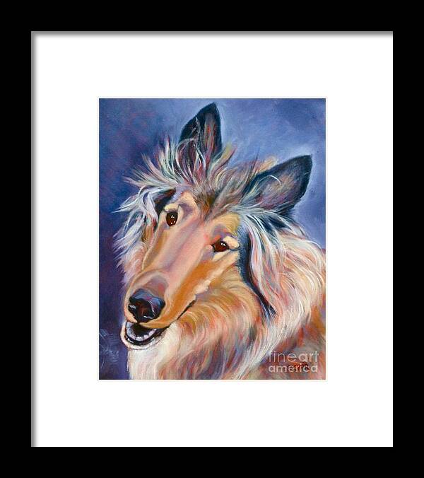 Collie Framed Print featuring the painting Collie Star by Susan A Becker