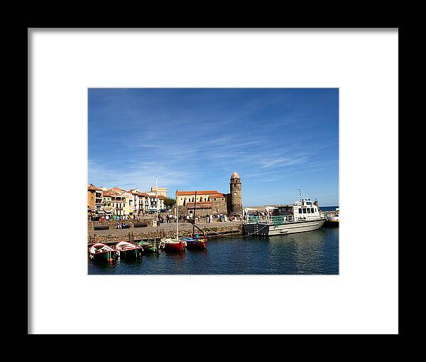 Collioure Framed Print featuring the photograph Collioure Boats by Valerie Mellema
