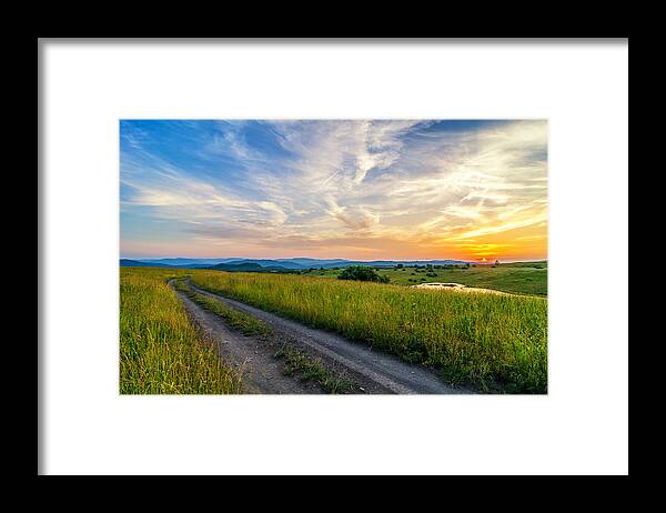 Sunset Framed Print featuring the photograph Colmar summer sunset by Anthony Heflin