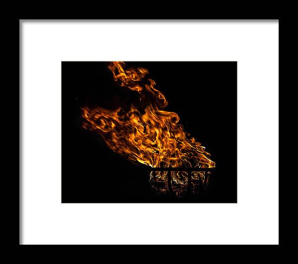Fire Basket Framed Print featuring the photograph Fire Cresset by Jerry Gammon