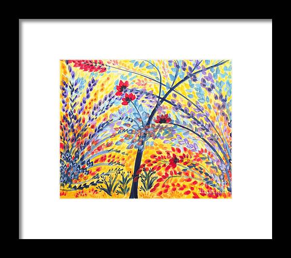 Color Flurry 2 Framed Print featuring the painting Color Flurry 2 by Holly Carmichael