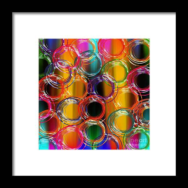 Abstract Framed Print featuring the digital art Color Frenzy 4 by Andee Design