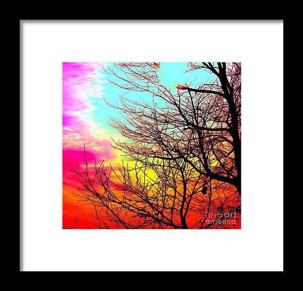 Color In The Sky Framed Print featuring the painting Color in the Sky by Michael Grubb