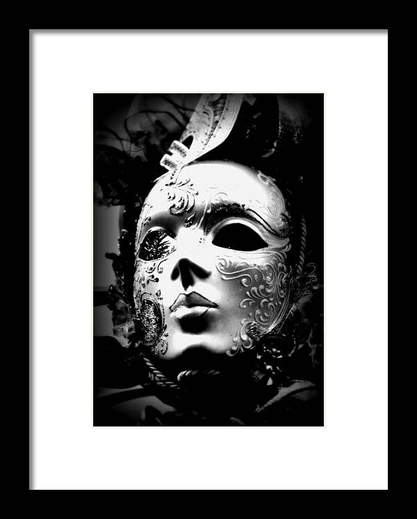 Mask Framed Print featuring the photograph Color Me Colorless by Amanda Eberly