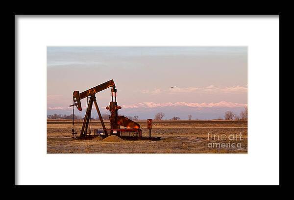 Oil Framed Print featuring the photograph Colorado Oil Well Panorama by James BO Insogna