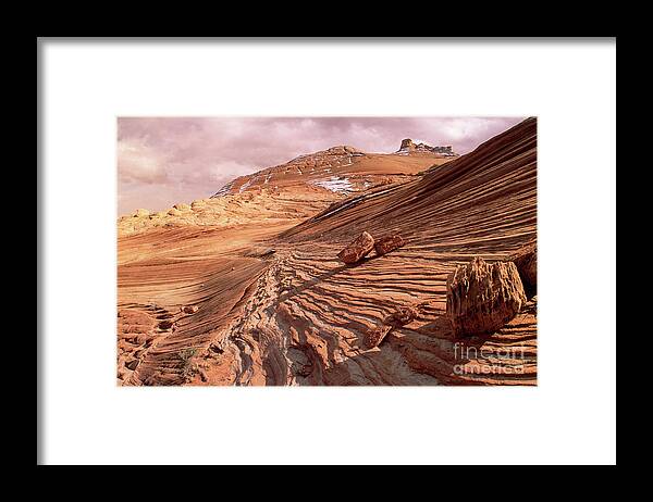 00343646 Framed Print featuring the photograph Colorado Plateau Sandstone Arizona by Yva Momatiuk and John Eastcott