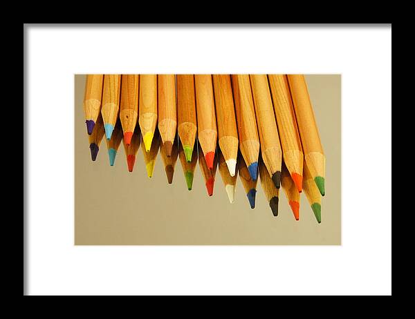 Pencils Framed Print featuring the photograph Colored Pencils by Kathy Churchman