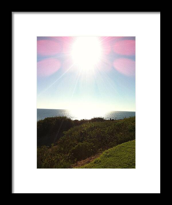 Sun Framed Print featuring the photograph Colored Rays of the Sun by Angela Bushman