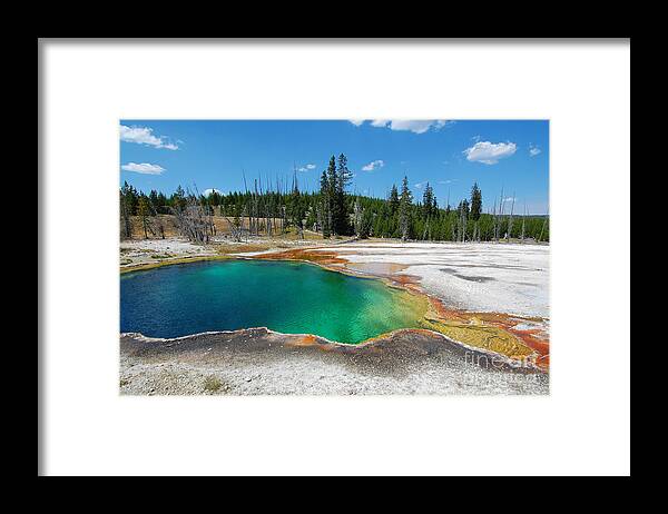 Yellowstone National Park Framed Print featuring the photograph Colorful Abyss Pool by Debra Thompson