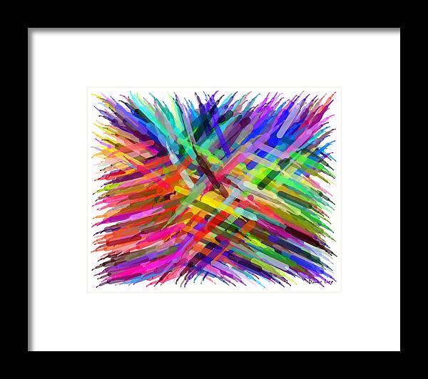 Abstract Framed Print featuring the digital art Colorful Cattails by Dave Lee