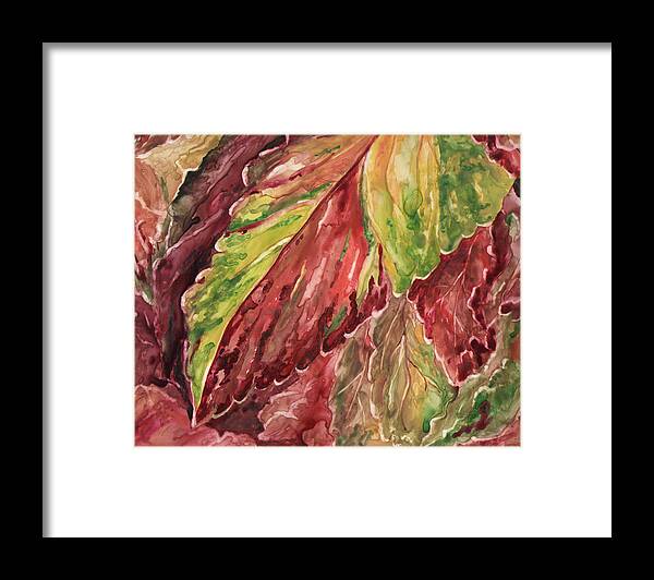 Watercolor Framed Print featuring the painting Colorful Coleus by Rosie Brown