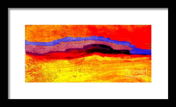 Landscape Framed Print featuring the digital art Colorful Desert by Mindy Bench
