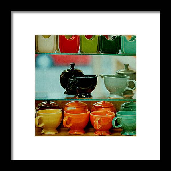 Still Life Photography Framed Print featuring the photograph Colorful Glassware by Bonnie Bruno