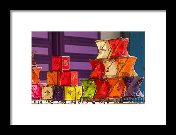 Africa Framed Print featuring the photograph Colorful lanterns by Patricia Hofmeester