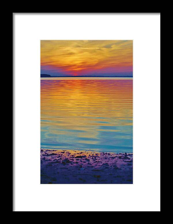 Beach Bum Pics Framed Print featuring the photograph Colorful Lowtide Sunset by Billy Beck