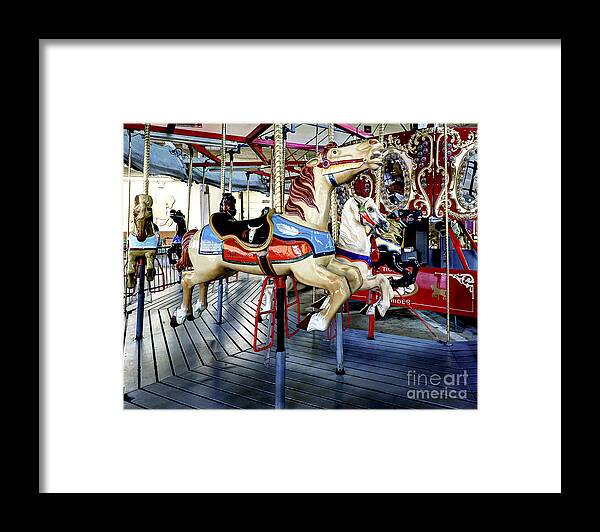 Merry-go-round Framed Print featuring the photograph Colorful Merry-go-round by Gene Bleile Photography 