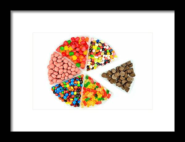 Sugar Framed Print featuring the photograph Colorful Pie Charts by Photo By Cathy Scola