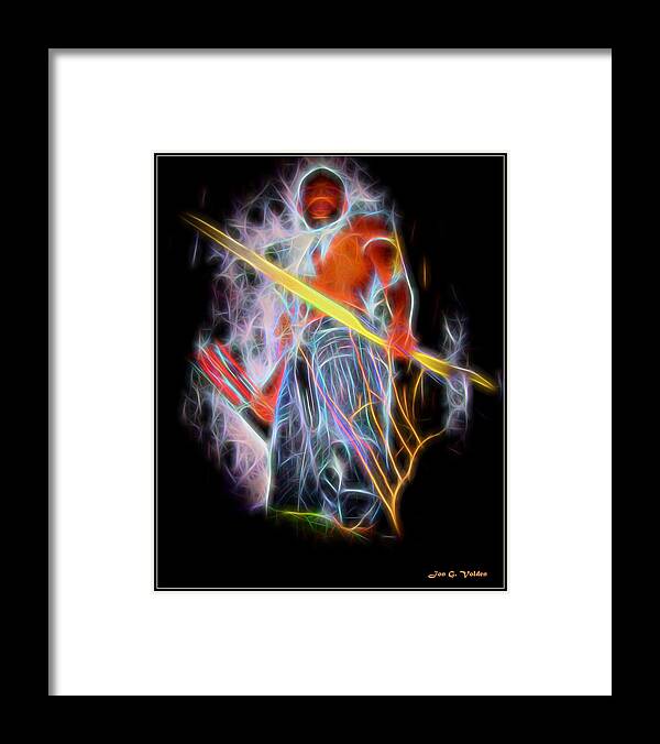 Fantasy Framed Print featuring the photograph Colorful Ranger In The Dark by Jon Volden