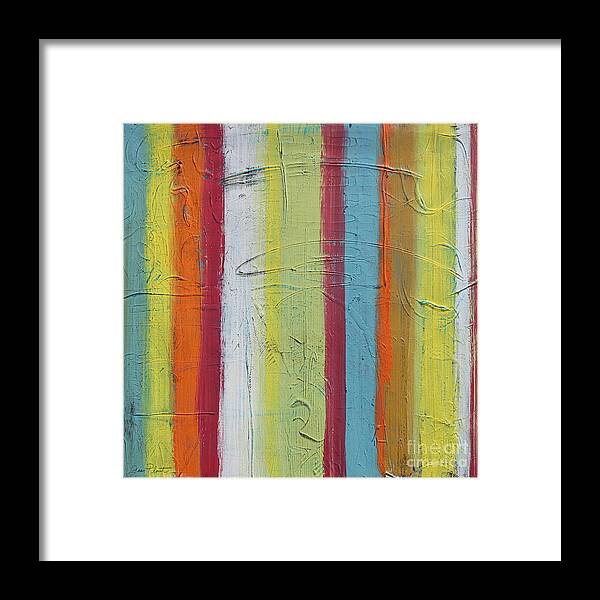 Painting Framed Print featuring the painting Colorful Stripes-JP2504 by Jean Plout
