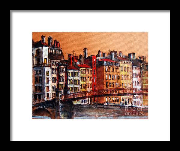 Lyon Framed Print featuring the painting Colors Of Lyon I by Mona Edulesco