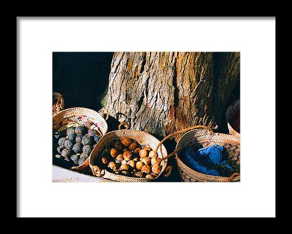 Dubai Framed Print featuring the photograph Coloured Baskets by Cassandra Buckley