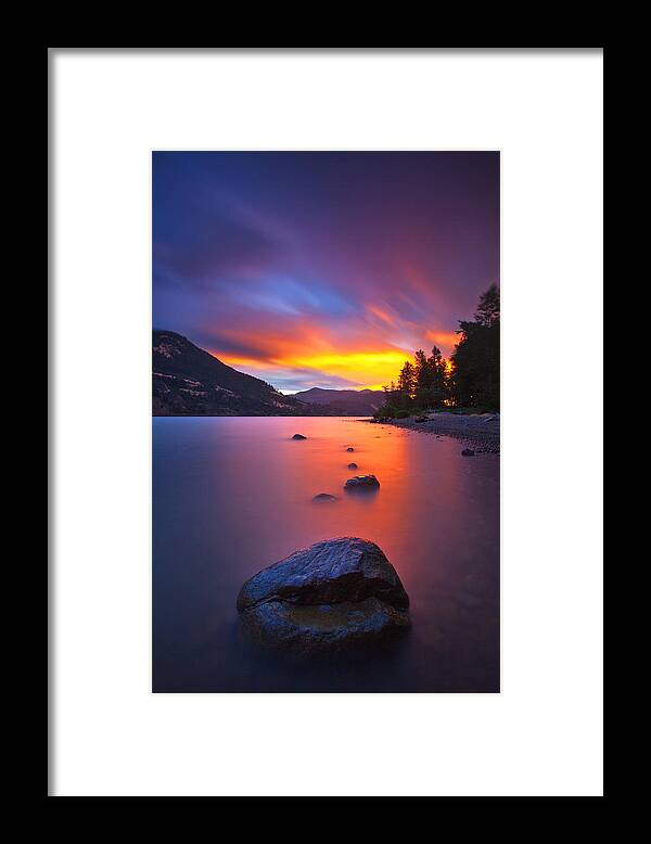 Sunset Framed Print featuring the photograph Columbia Morning Fire by Darren White