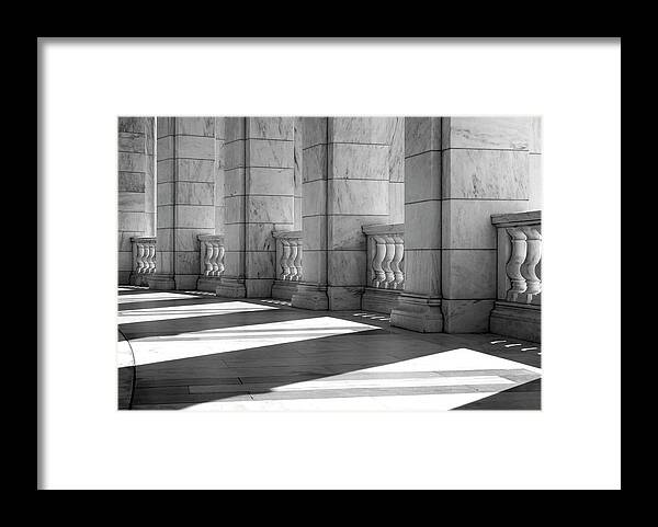 Arlington Framed Print featuring the photograph Columns and Shadows by Paul W Faust - Impressions of Light