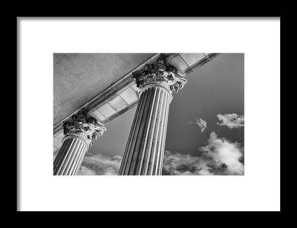 The Commons Framed Print featuring the photograph Columns at Yale Commons by Georgette Grossman