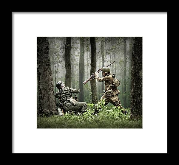 Army Framed Print featuring the photograph Combat by Dmitry Laudin