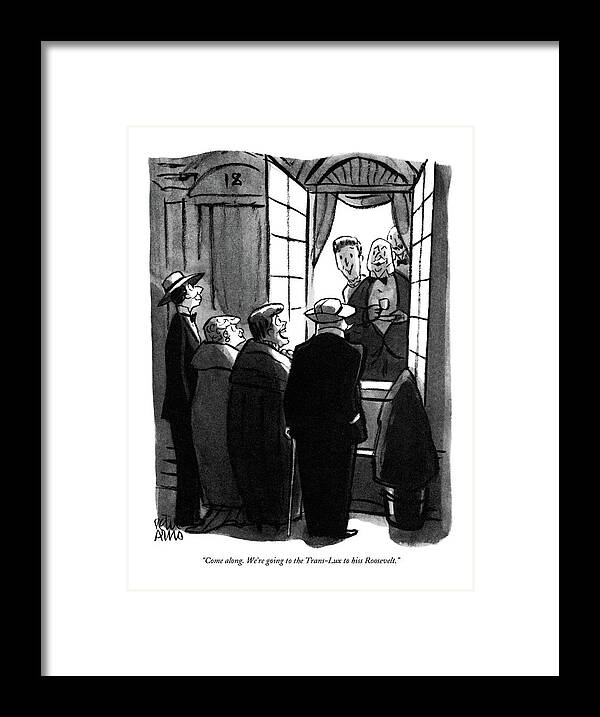 107939 Par Peter Arno Framed Print featuring the drawing Going To The Trans-lux by Peter Arno