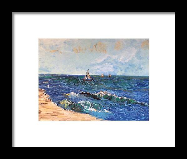 Vangogh Framed Print featuring the painting Come Sail With Me by Belinda Low