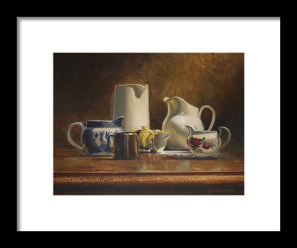Humorous Framed Print featuring the painting Comfort those that Mourn by Graham Braddock