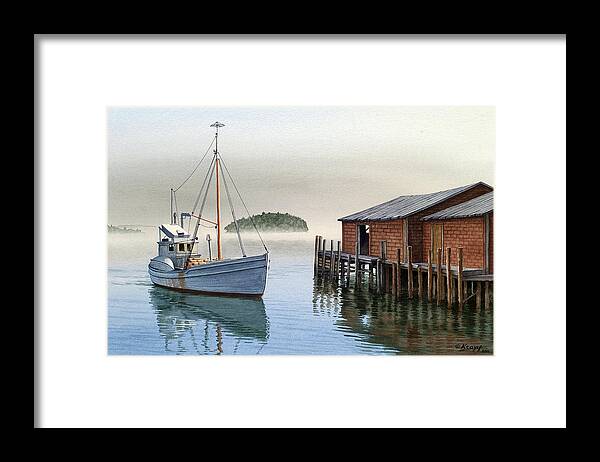 Seascape Framed Print featuring the painting Coming In by Paul Krapf