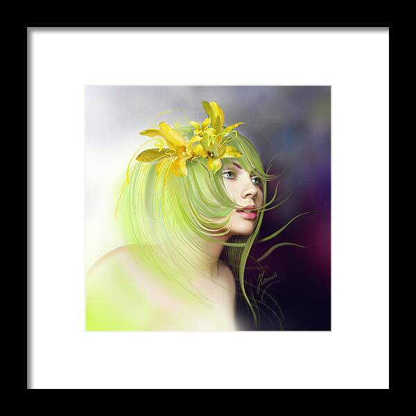 Flower Framed Print featuring the digital art Coming of Spring by Anna Ewa Miarczynska