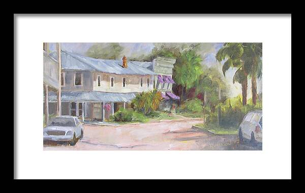 Apalachicola Framed Print featuring the painting Commerce Street Apalach by Susan Richardson