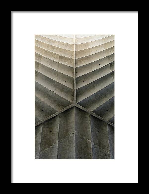 Shadow Framed Print featuring the photograph Concrete Fishbone Or Leaf Design by Olrat