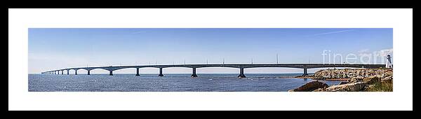 Bridge Framed Print featuring the photograph Confederation Bridge panorama 3 by Elena Elisseeva
