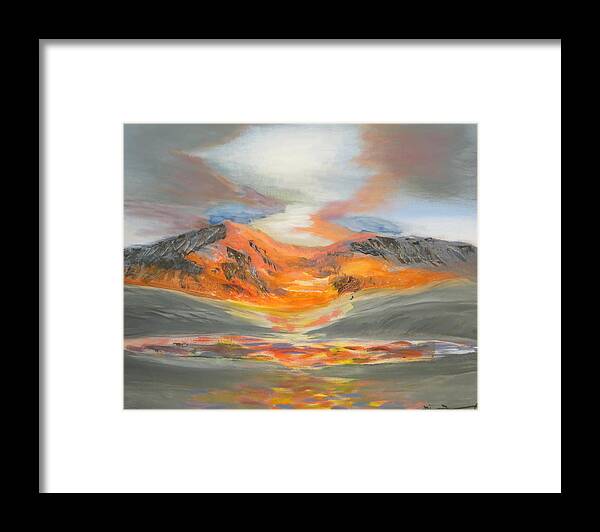 Mountain Framed Print featuring the painting Confetti Mountain by Tim Townsend