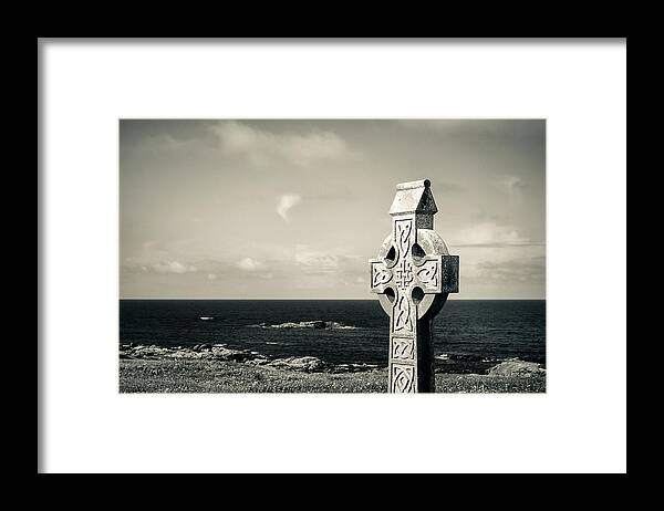Connemara Framed Print featuring the photograph Connemara Celtic Cross by Mark Callanan