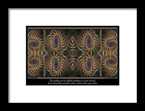 Fractal Framed Print featuring the digital art Consider Others by Missy Gainer