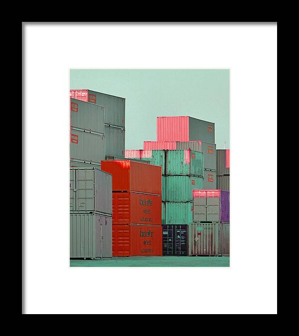 Shipping Container Framed Print featuring the photograph Containers 14 by Laurie Tsemak