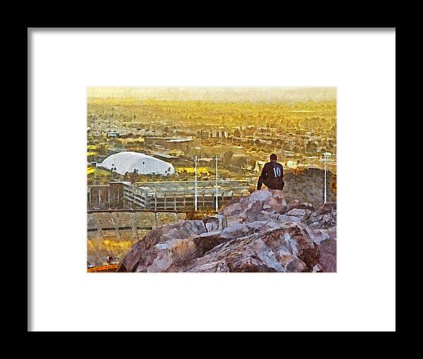 Tempe Framed Print featuring the digital art Contemplating the Day to Come by Digital Photographic Arts