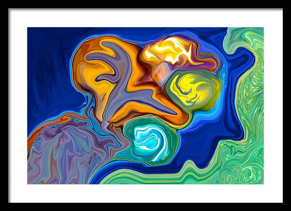 Blue Framed Print featuring the painting Contemplation by Omaste Witkowski