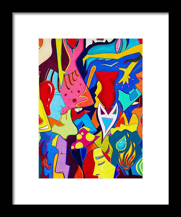 Abstract Framed Print featuring the drawing Controlled Chaos by Danielle R T Haney