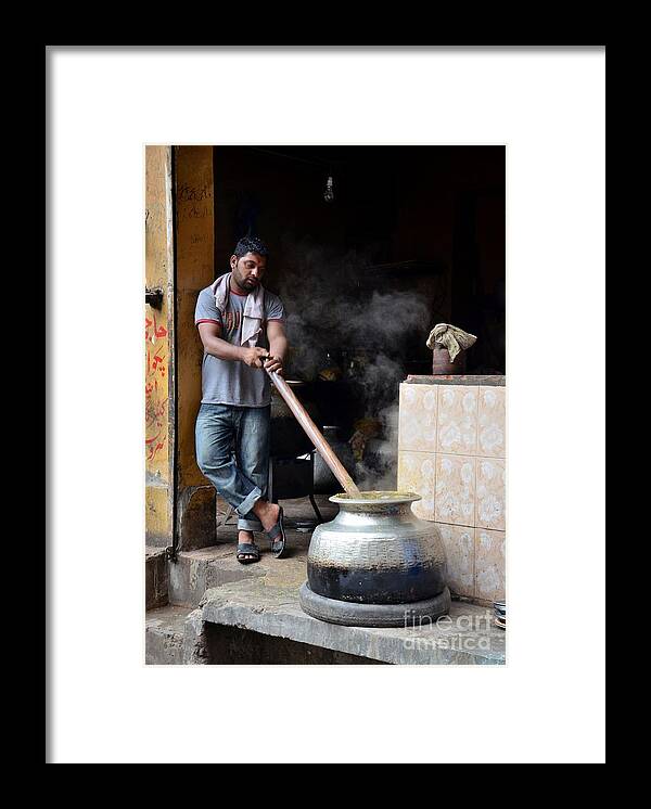 Breakfast Framed Print featuring the photograph Cooking breakfast early morning Lahore Pakistan by Imran Ahmed