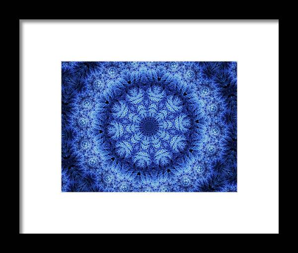 Snowflake Framed Print featuring the digital art Cool Down Series #1 Snowflake by Lilia S