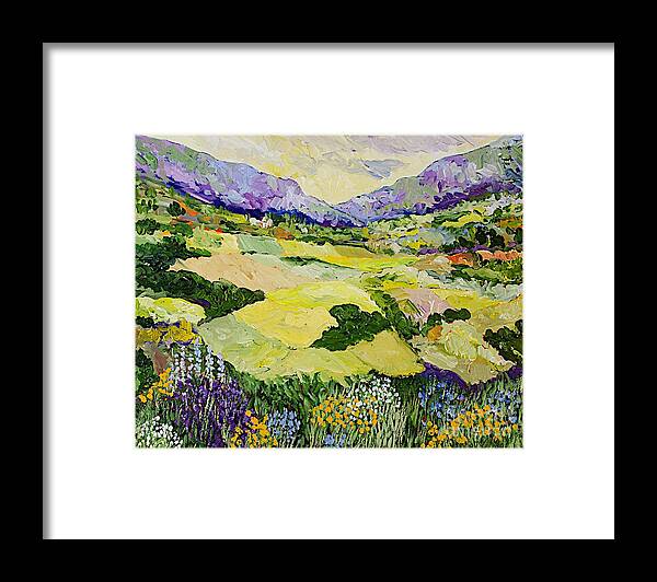 Landscape Framed Print featuring the painting Cool Grass by Allan P Friedlander