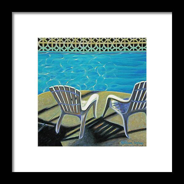 Swimming Pool Framed Print featuring the painting Cool Pool by Kathleen Irvine