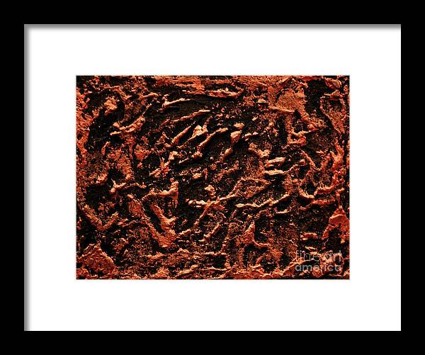 Mixed Media Framed Print featuring the painting Copper Wall by P Dwain Morris