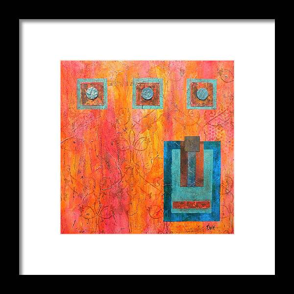 Coral And Turquoise Framed Print featuring the painting Coral and Turquoise by Debi Starr